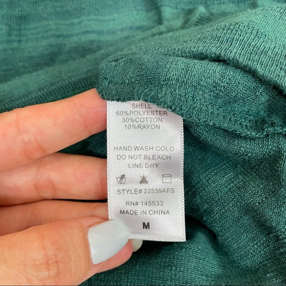 W5 Green Smocked Neck Stripe Green Top - Picture 5 of 6